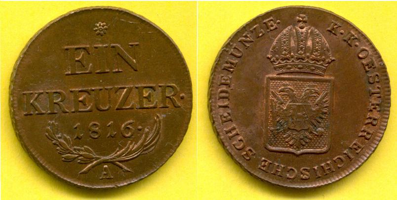 Foto Österreich, Austria 1 Kreuzer 1816 A
