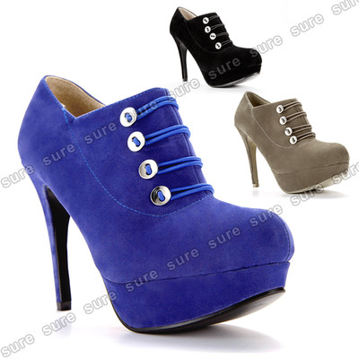 Foto 1/3 Colores Zapatos De Mujer Bota Corta Tacones De Plataforma Tac�n Talla 37-40