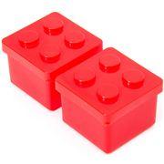 Foto 2 Botes de salsa rojos en forma de bloques de construcción