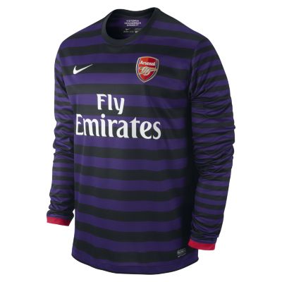 Foto 2012/13 Arsenal Football Club Replica Camiseta de fútbol de manga larga - Hombre - Morado/Negro - L