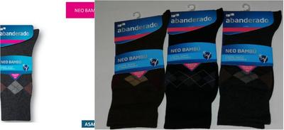 Foto 3 Pares De Calcetines Socks Abanderado Neo Bambú T.u Rombos Negro-marrón-gris