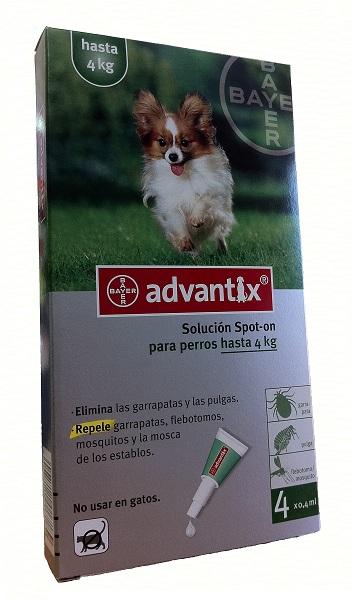 Foto Advantix Pipetas Antiparasitarias 4x0,4ml (- de 4kg)