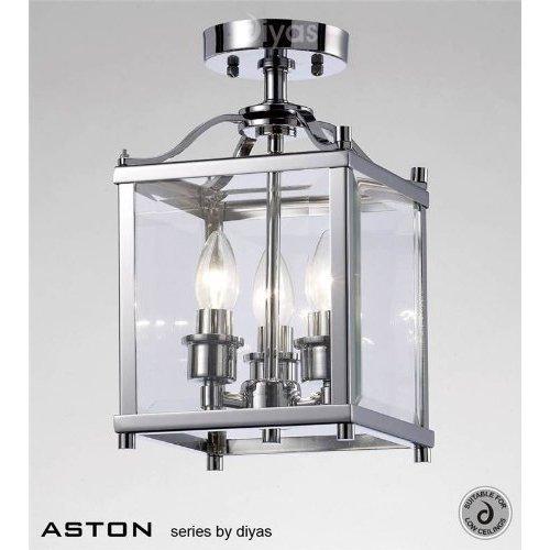 Foto Aston Semi Flush 3 Light Antique Brass
