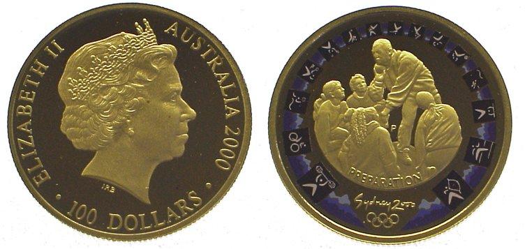 Foto Australien 100 Dollars Gold 2000