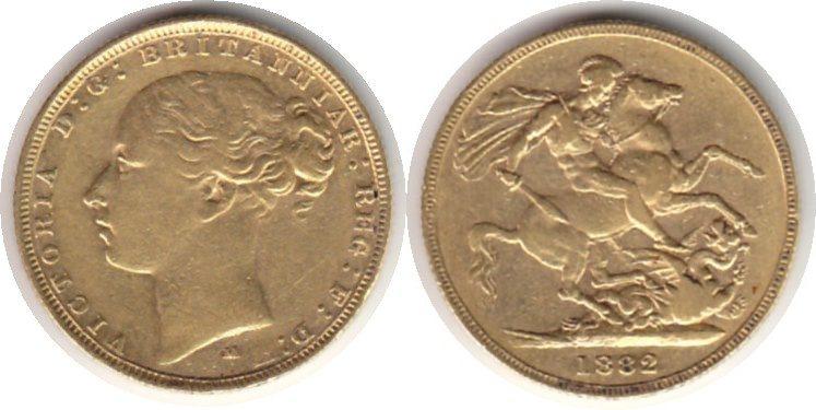 Foto Australien Gold Sovereign 1882