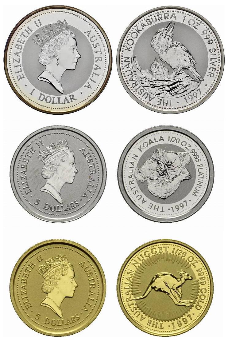 Foto Australien Set 1 $, 5$, 5$ Dollar 1997