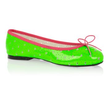 Foto Ballerina Neon Green Leather;Patent French Sole.