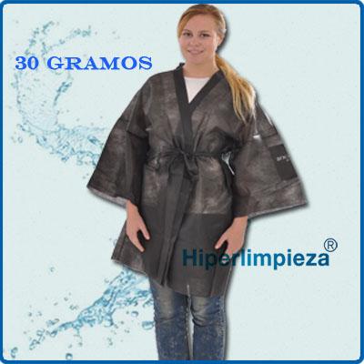 Foto Bata-Kimono 30 Gr 100 Unidades Negro