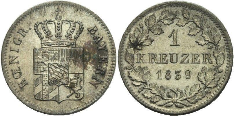 Foto Bayern 1 Kreuzer 1839