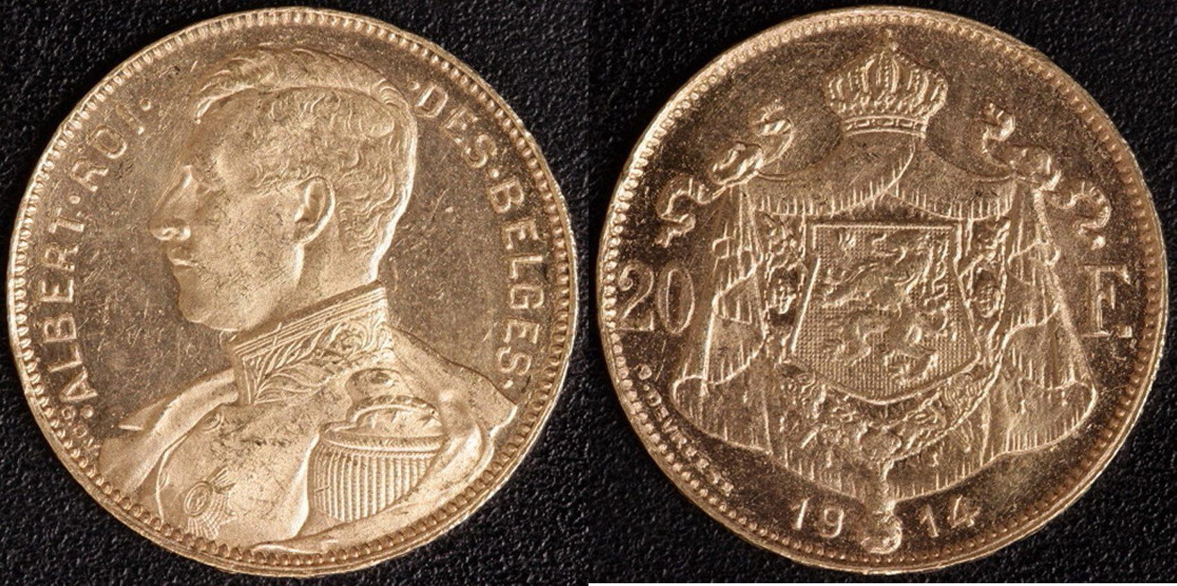 Foto Belgien 20 Francs 1914