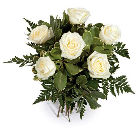 Foto Bouquet Edén 6 rosas blancas