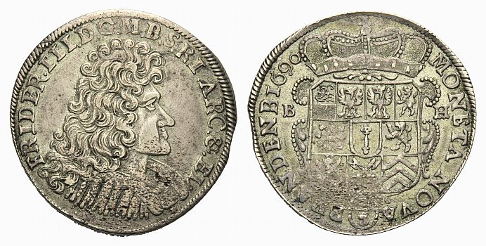 Foto Brandenburg-Preussen 2/3 Taler(Gulden) 1690