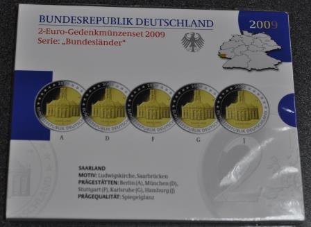 Foto Bundesrepublik Deutschland Brd 5 x 2 Euro (A-J) 2009