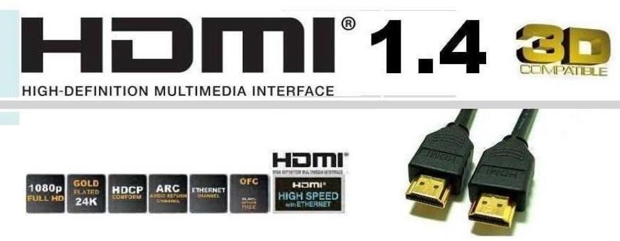Foto Cable HDMI 0.5 metros Versión 1.4 High Speed compatible 3D + Ethernet
