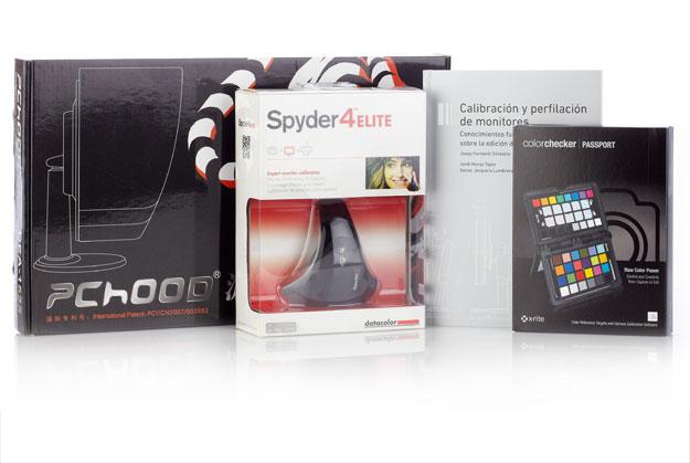 Foto Calibrador Datacolor Spyder 4 elite + libro calibración + PcHood + Passport