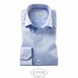 Foto Camisa de vestir ETON de ajuste contemporáneo de sarga azul