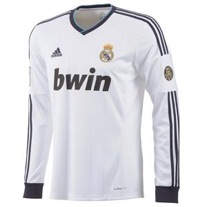 Foto camiseta manga larga adulto 1ª equipación real madrid 2012-2013. talla s