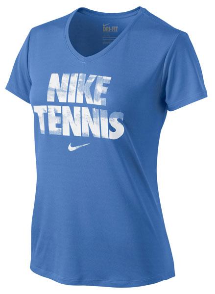 Foto Camisetas Nike Tennis Legend V-neck Tee Distance Blue Woman