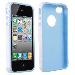 Foto carcasa case trasera tpu paño tela azul para iphone 4 4g 4s