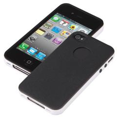 Foto carcasa case trasera tpu paño tela negro para iphone 4 4g 4s