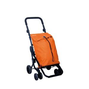 Foto Carro de compra Play One con 4 ruedas plegable color naranja