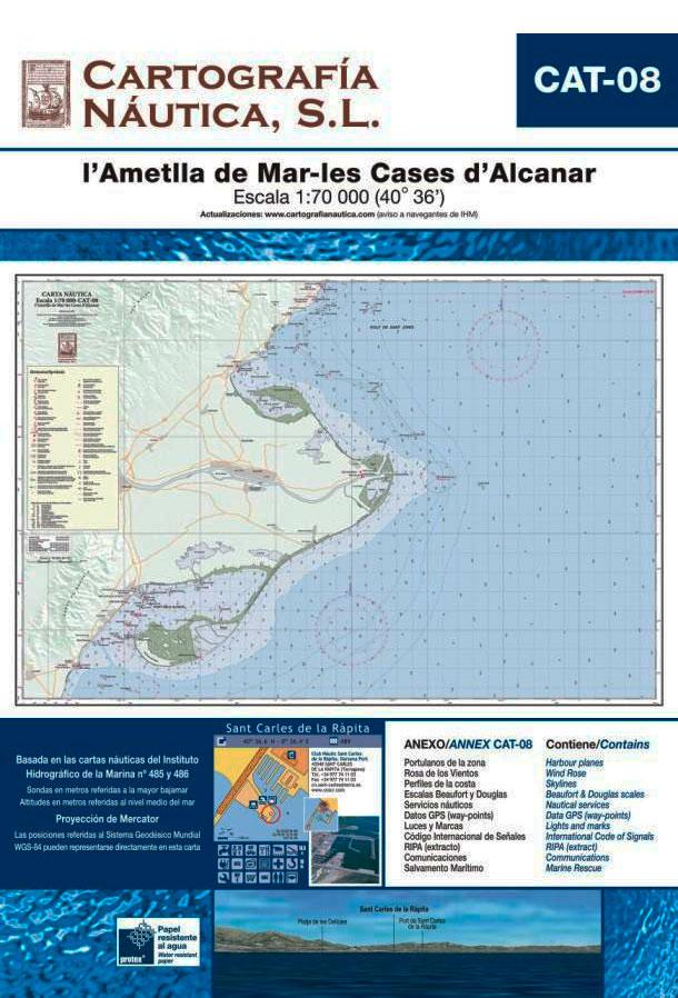 Foto Carta Nautica La Ametlla de Mar-Las Casas de Alcanar