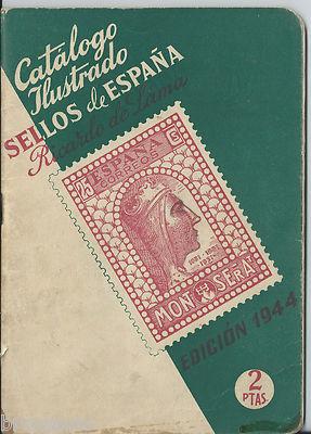 Foto catalogo de sellos de españa edicion 1944 ricardo lama, precio 2 pesetas