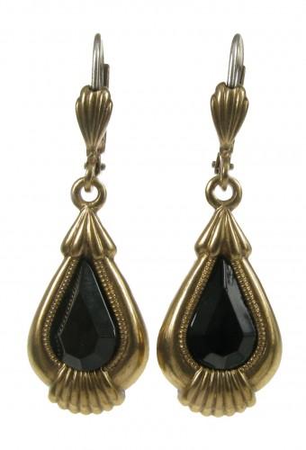 Foto Cavendish French Baroque simulated black onyx and faux gold earrings