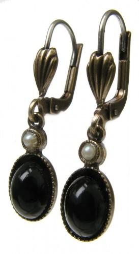 Foto Cavendish French Faux black onyx and seed pearl earrings