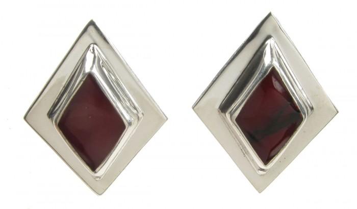 Foto Cavendish French Sterling Silver and Formed Red Jasper Diamond Sha ...