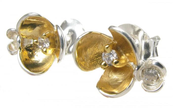 Foto Cavendish French Sterling Silver and Gold Vermeil Flower Cluster E ...