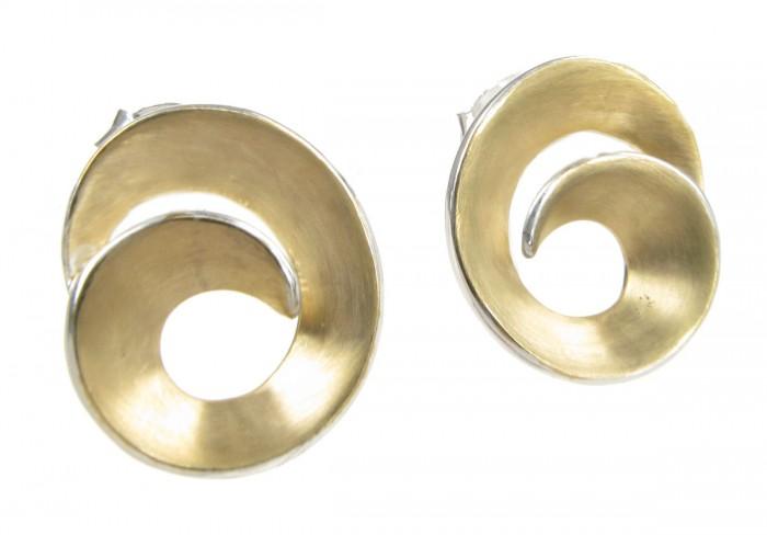 Foto Cavendish French Sterling Silver and Gold Vermeil Swirl Stud Earrings
