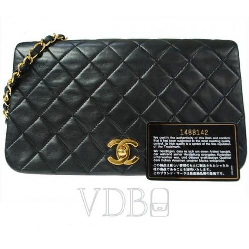 Foto Chanel Black Leather CC Shoulder Bag Gold Chain 2.55