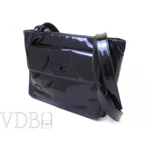 Foto Chanel Black Patent Leather Shoulder Bag