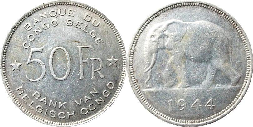 Foto Congo 50 Franc 1944