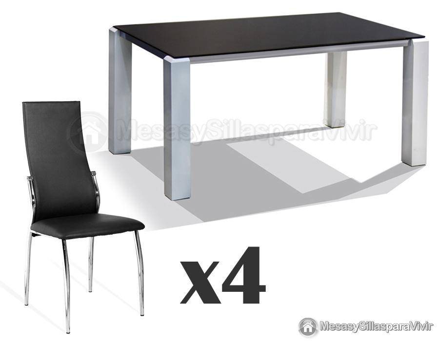 Foto conjunto de comedor de 1 mesa + 4 sillas mod. moscú - java