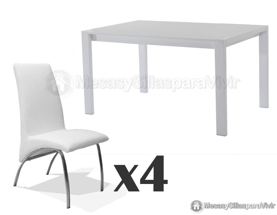 Foto conjunto de comedor de 1 mesa + 4 sillas mod. praga - trevi