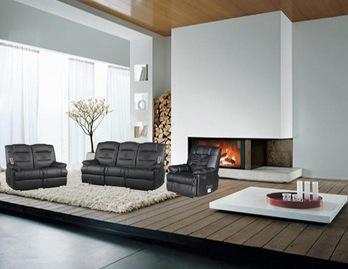 Foto conjunto de sofás 3+2 color negro, mod: venecia con masaje integrado+1