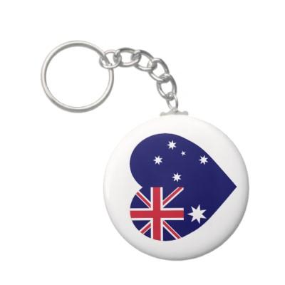 Foto Corazón de la bandera de Australia Llavero Personalizado