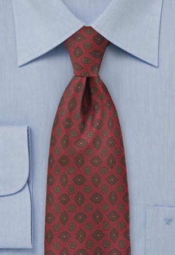 Foto Corbata marrón rojizo estampado