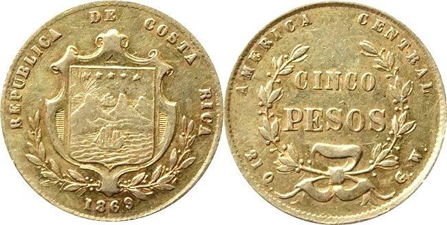 Foto Costa Rica 5 Peso 1869