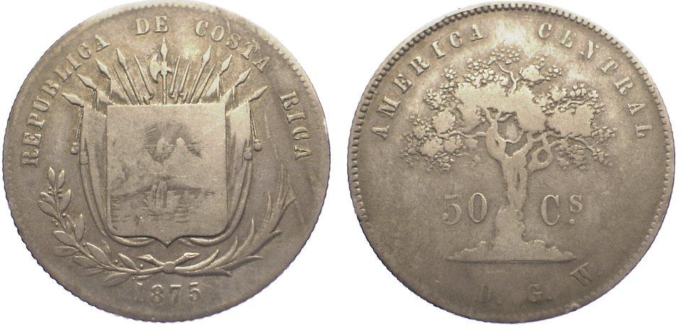 Foto Costa Rica 50 Centavos 1875