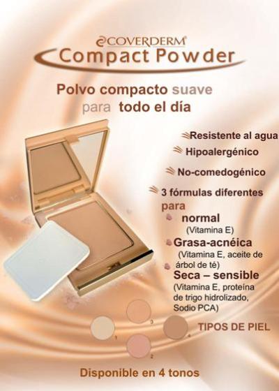 Foto Coverderm Compact Powder Piel Seca Y Sensible Nº 3