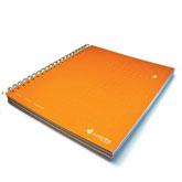 Foto Cuaderno rayado tamaño carta con 3 secciones - naranja