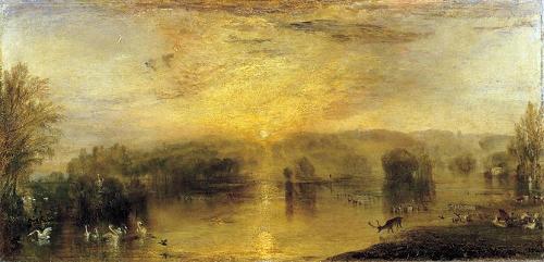 Foto Cuadros, lienzos o laminas de: The Lake, Petworth,Sunset, a Stag