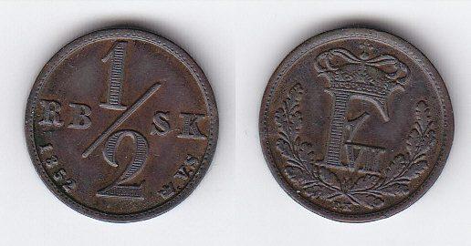 Foto Dänemark 1/2 Rigsbankskilling 1852