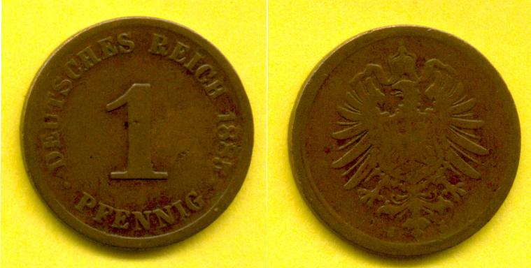 Foto Deutsches Reich, Kaiserreich 1 Pfennig 1885 J