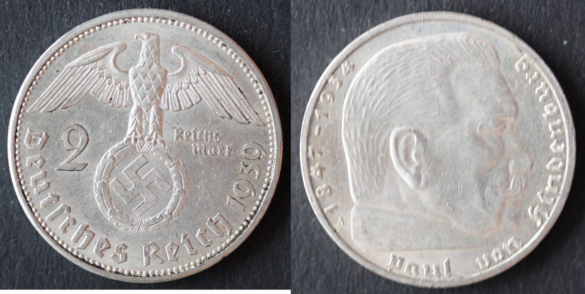 Foto deutschland 3 reich 2 reichsmark 1939 a