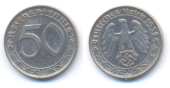 Foto Drittes Reich: 50 Reichspfennig 1938 A