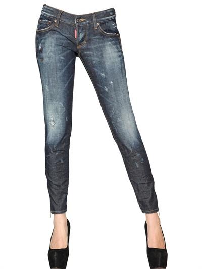 Foto dsquared jeans super slim de denim de algodón destruido